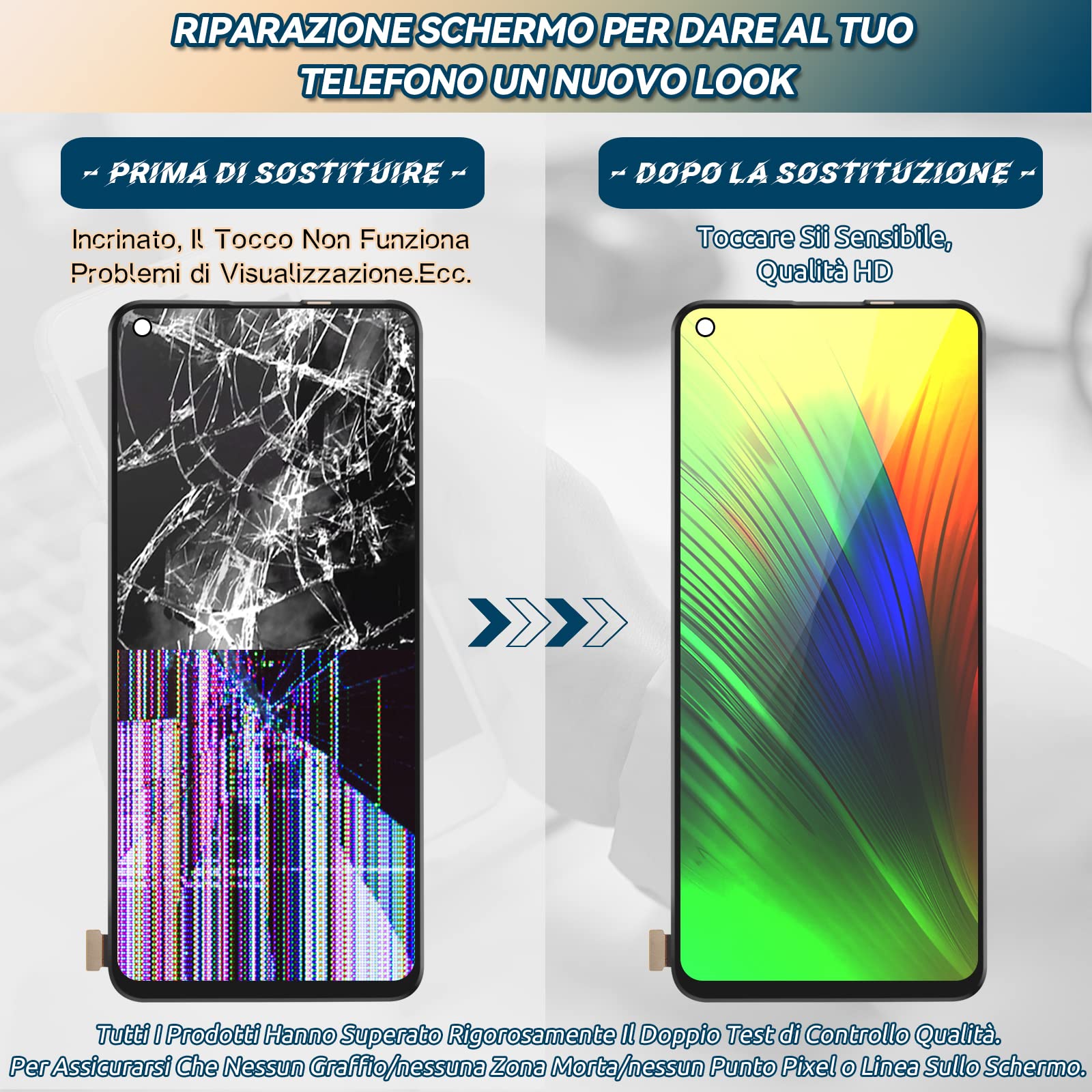 Schermo LCD Sostituzione Per Oppo Reno5 Z / A94 5G CPH2211 - Display Touch 6.43 Pollici Con Cornice - Foto 7