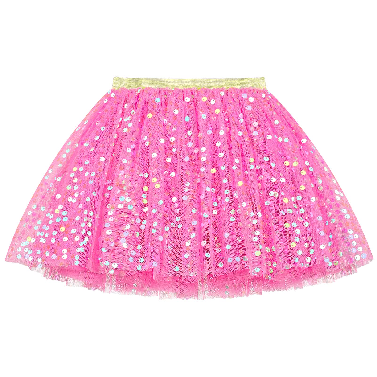 KEREDA Toddler Girls Layered Tutu Skirt Sparkling Sequin Tulle Dance Skirts