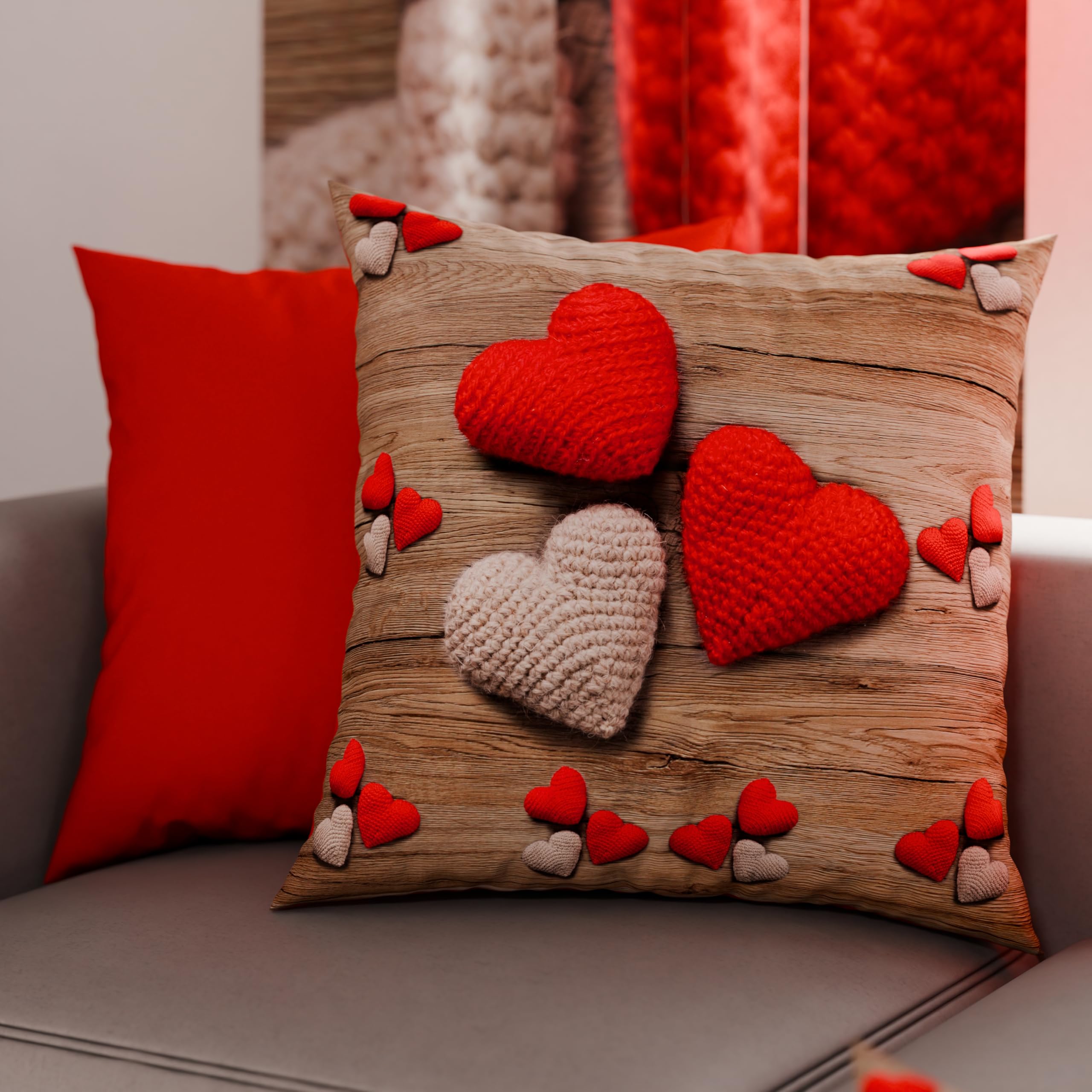 PETTI Artigiani Italiani - Pair of Pillow Cases 35 x 35 cm in Microfibre, Cushions for Bedroom Furniture, Sofa, Living Room, Set of 2 Cushion Covers, Heart Pillowcase, 100% Made in Italy
