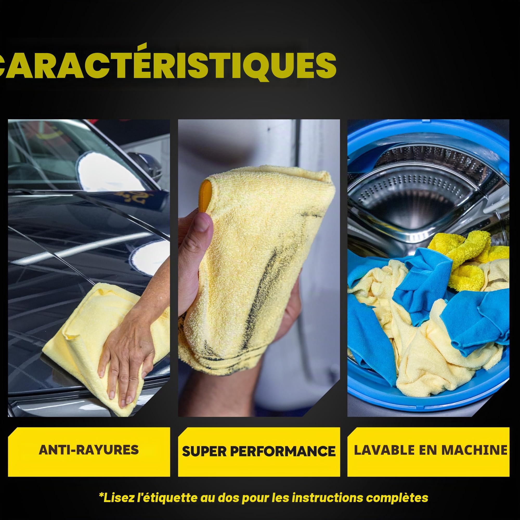 Meguiar's Lot de 3 Chiffons Microfibre Supreme Shine 40 cm X 60 cm