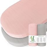 Muslin Bassinet Sheets for Boys and Girls 2 Pack, Ultra Soft Muslin Fitted Baby Bassinet Sheet for Standard Bassinet Mattress or Cradle (16''×32''/17
