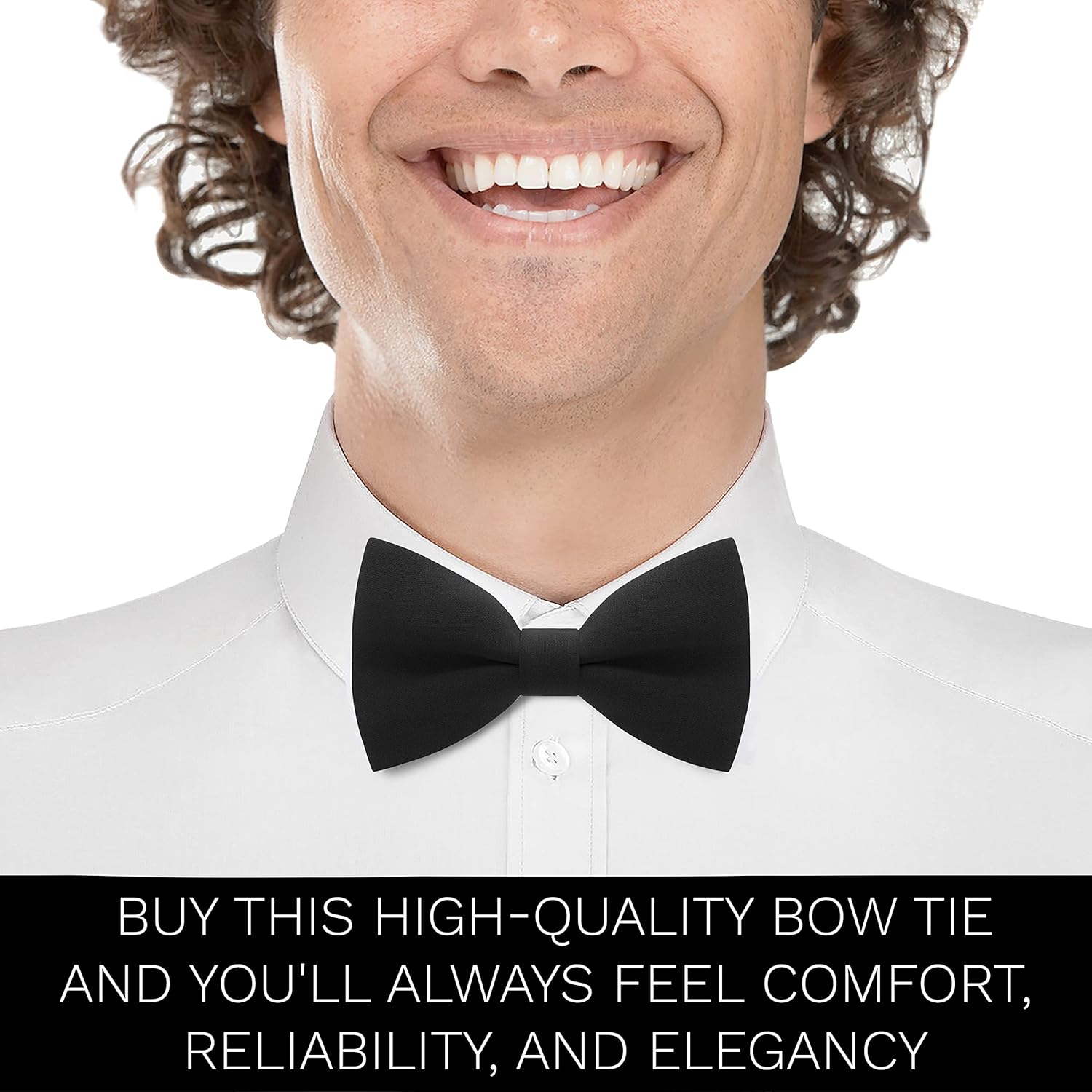 Bow Tie House Classic Pre-Tied Soft Crape Bow Tie for Wedding Formal Events Solid Tuxedo for Adults & Children - Image 5