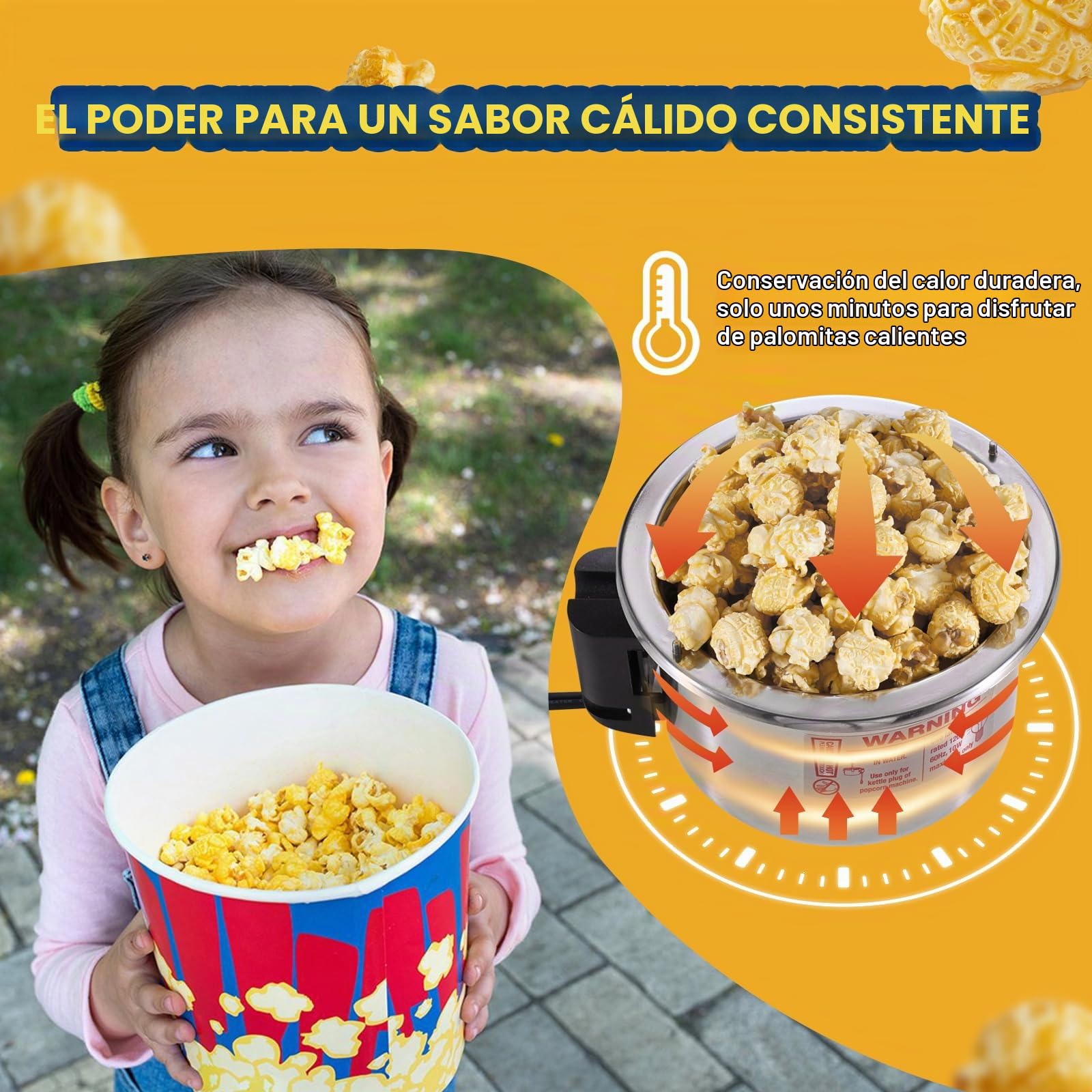 VEVOR Máquina para Hacer Palomitas de Maíz, 300 W, Máquina para Hacer Palomitas de Maíz de Sobremesa con Puerta de Polipropileno, Incluye 2 Palas y Bandeja, Estilo Cine, Negro, 240 x 275 x 475 mm