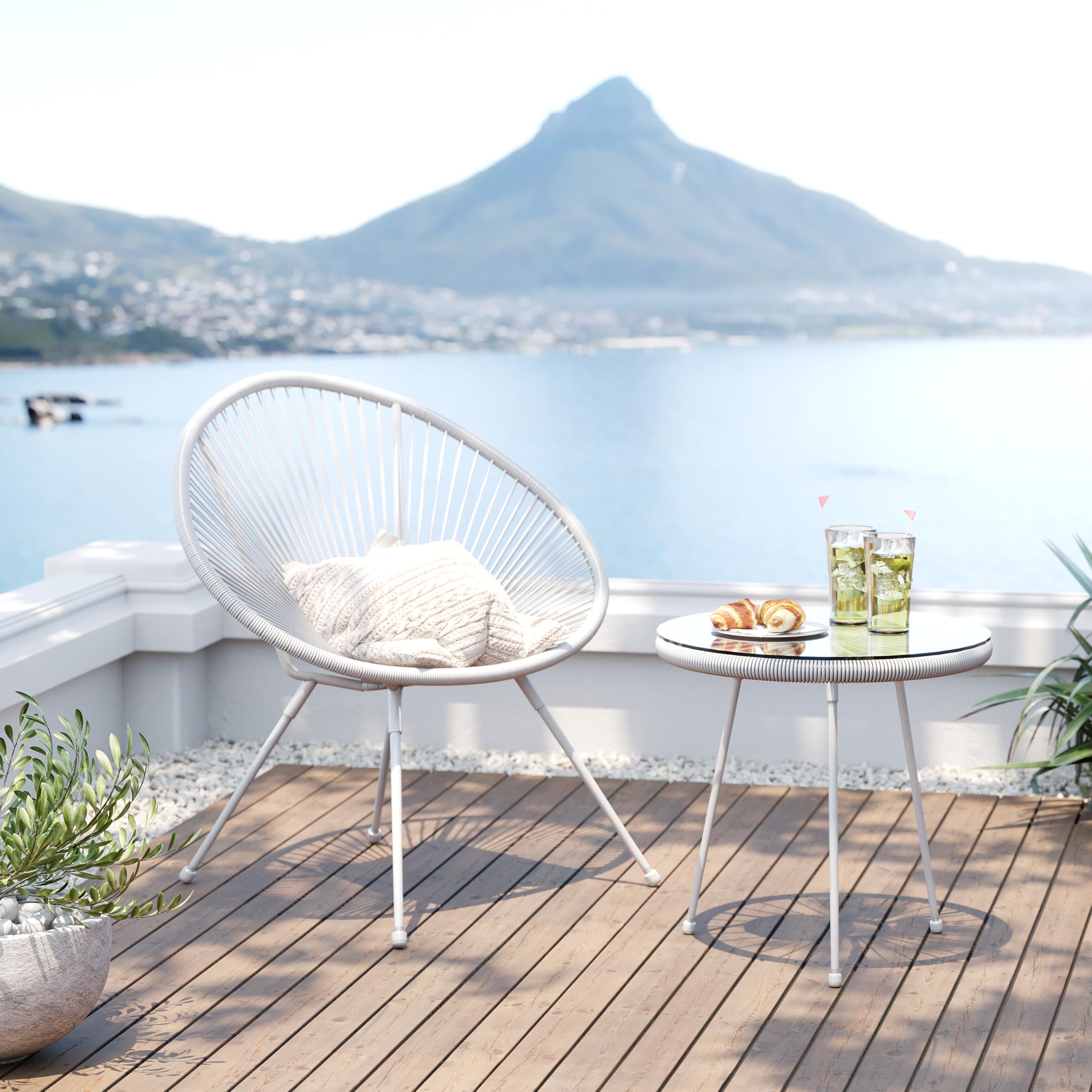 Kare Salon de Jardin Acapulco Mono Blanc Design