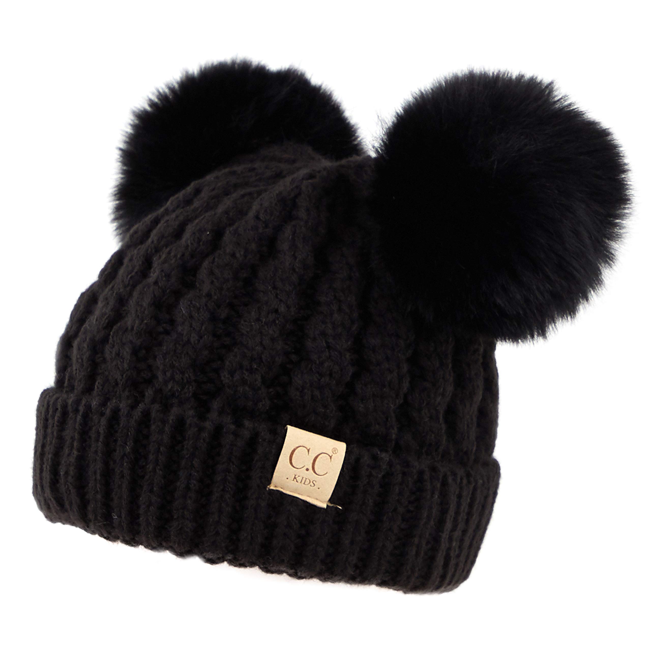 C.C Exclusives Children Kid Double Pompom Knitted Beanie for Kids Ages 2-5 (KID-23)(KID-24)(KIDS-2055)