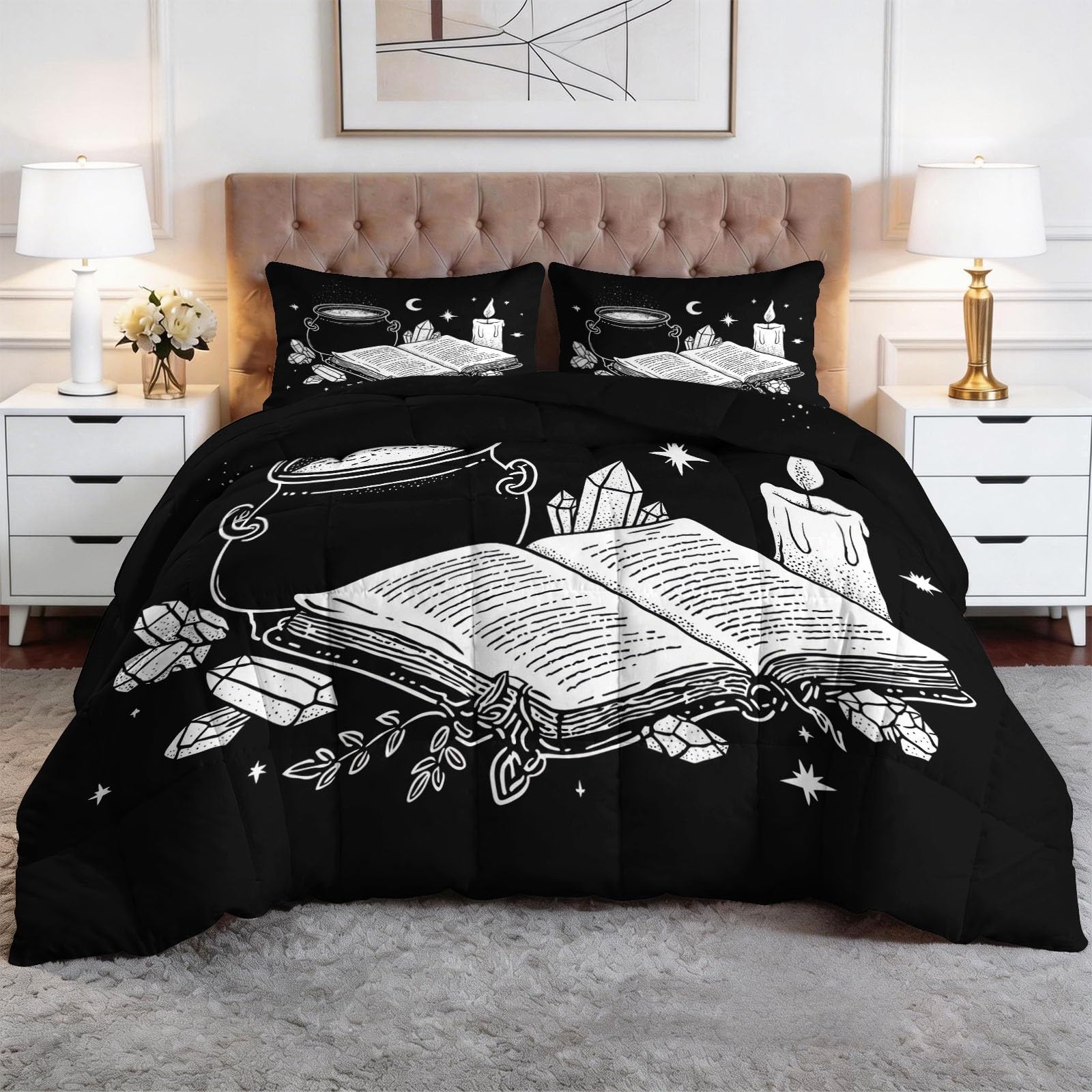 Couette enfant 140x200 cm gothique réversible avec 2 taies