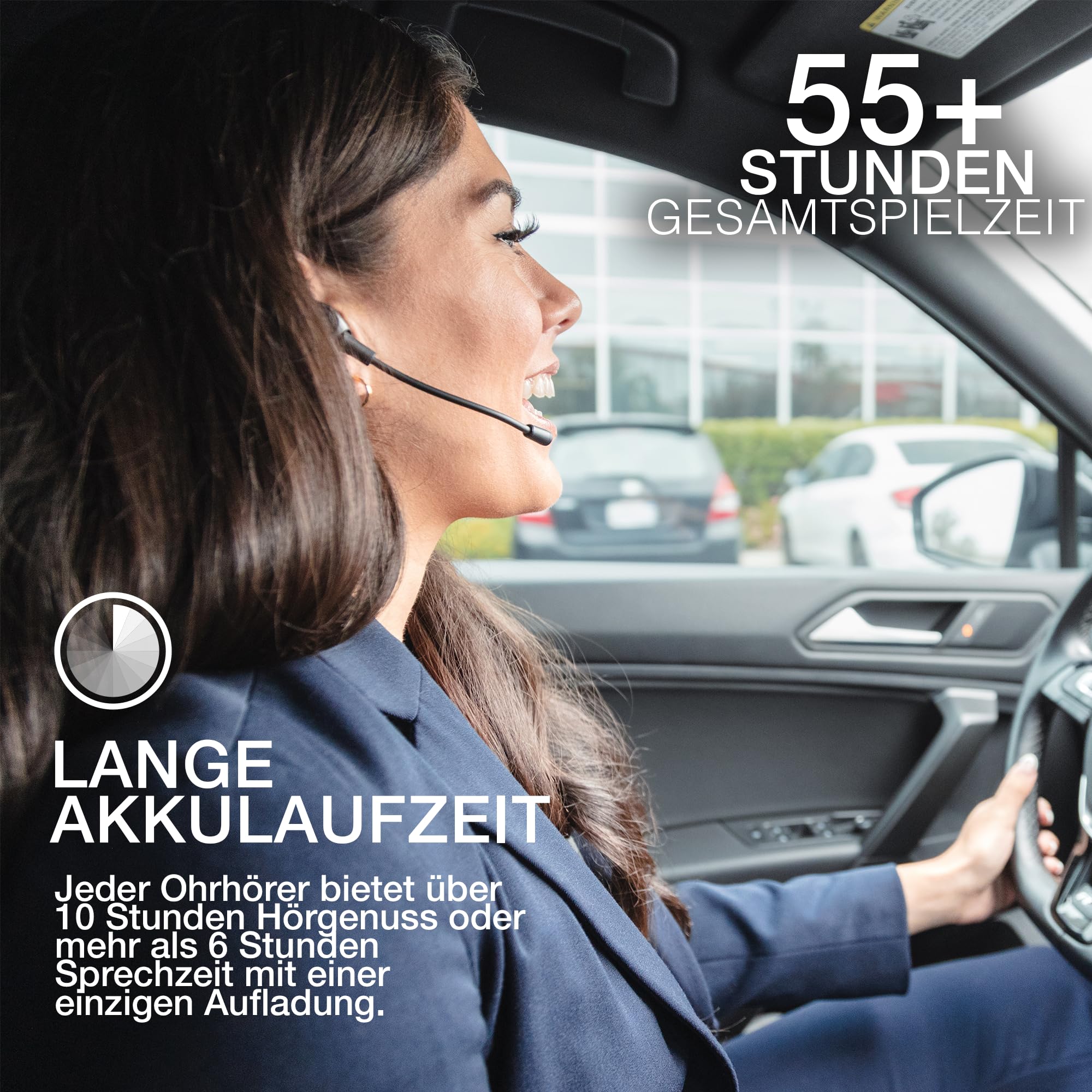 JLab Work In Ear Kopfhörer Bluetooth Kabellos mit Mikrofon - True Wireless