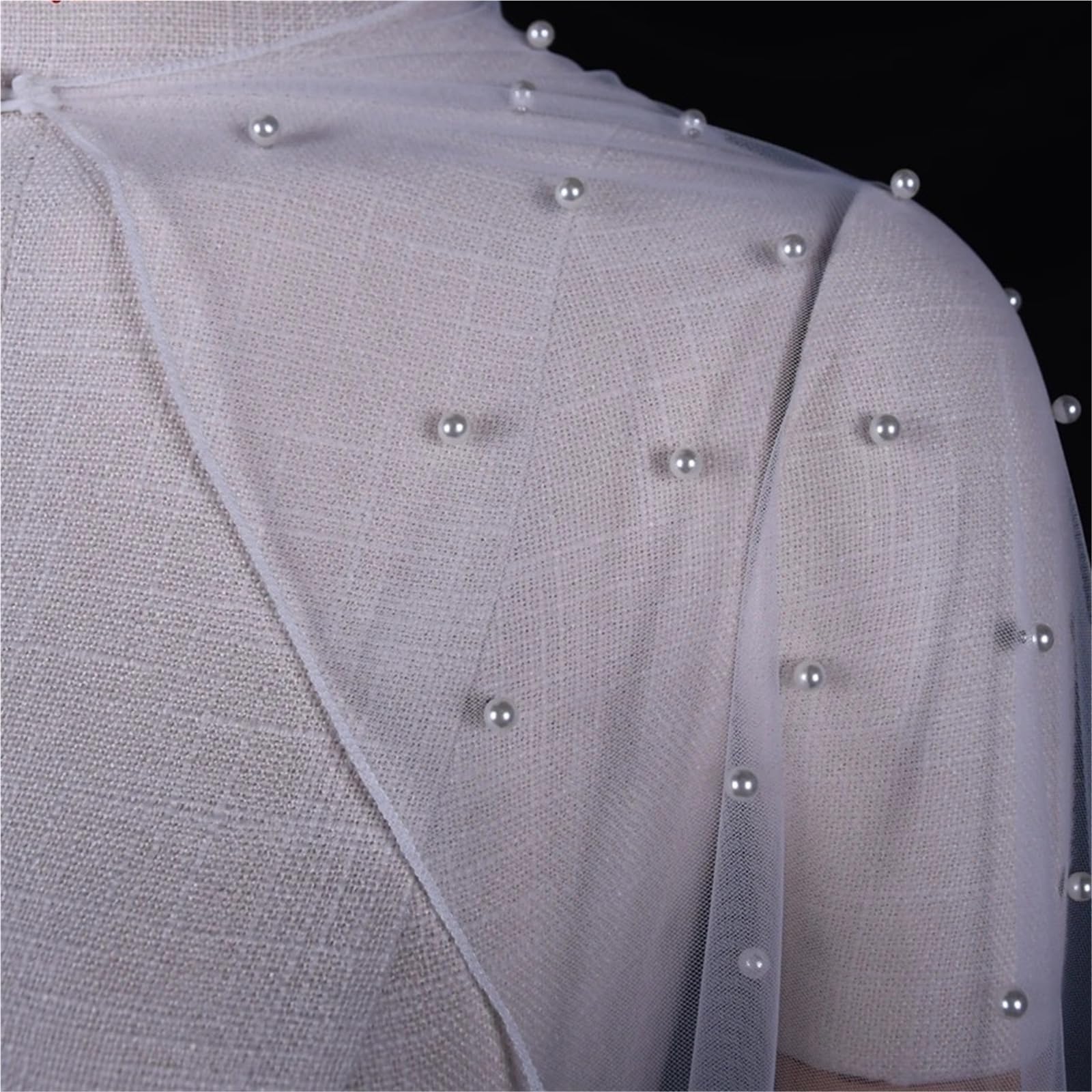 Estolas para Bodas Chal de perlas nupciales, vestido fiesta encaje suave blanco, abrigo DIY, mangas extraíbles, novia, Bolero