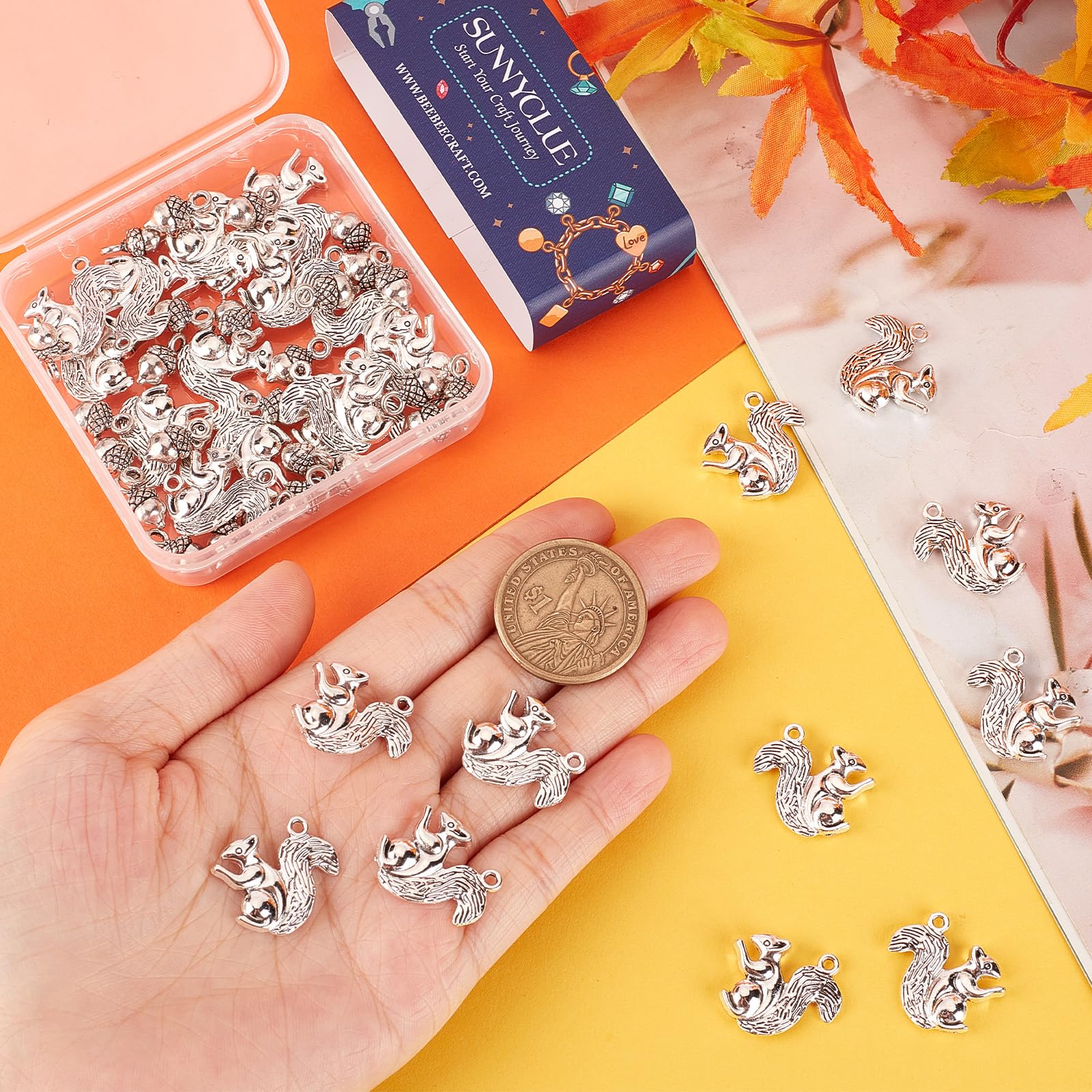 SUNNYCLUE 48 Ciondoli Di Natale Per Creazione Gioielli – 16 Stili – Albero, Pupazzo, Renna – Nickel Free