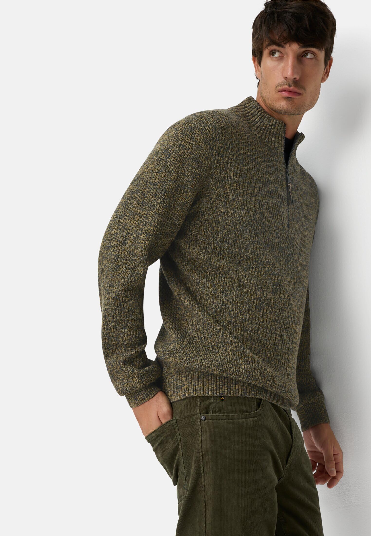 camel active 409530-6k06 sweter, zielony leśny, rozmiar L męski, Zielony las, L