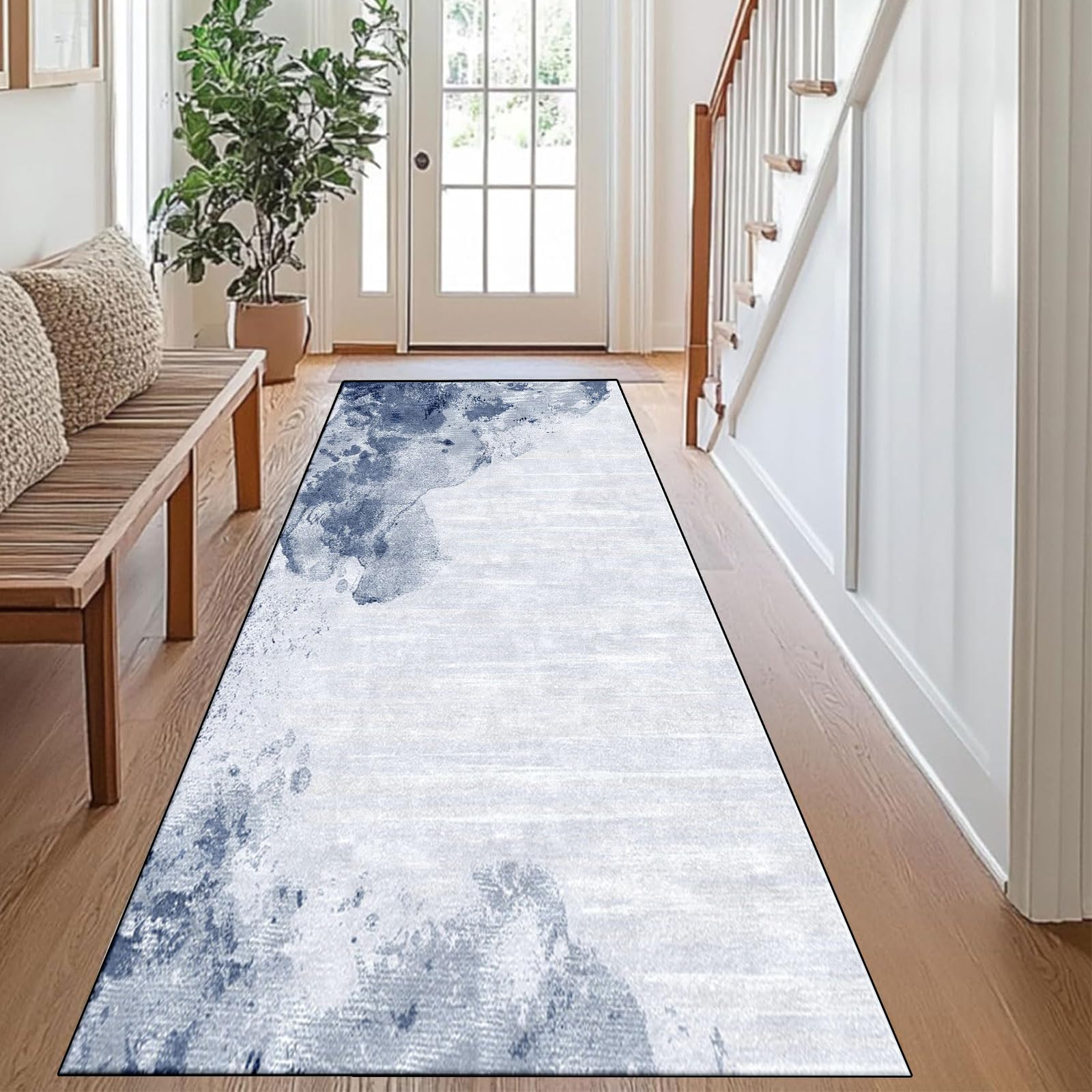 Alfombra de pasillo lavable para transformar la entrada y dar calidez a la sala de estar A