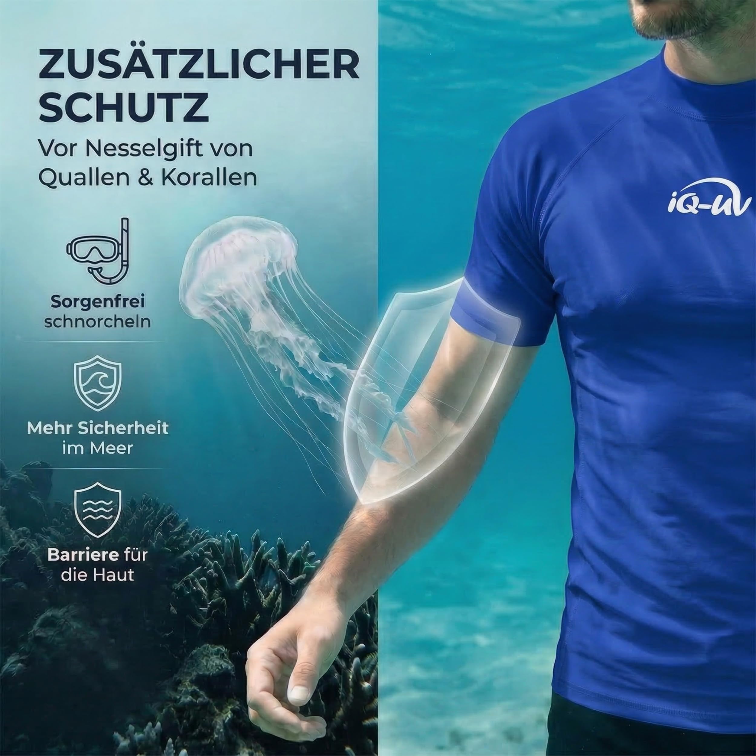 iQ UV 300 camiseta Slim Fit, ropa de protección UV