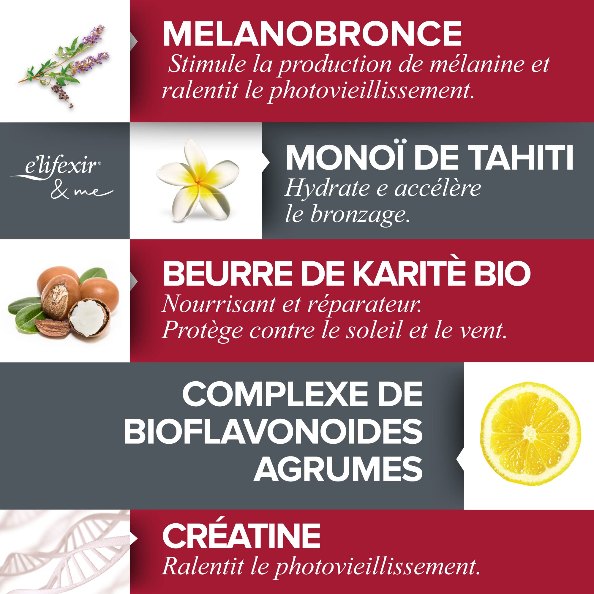 Elifexir Piel Canela. Gel Accélérateur de Bronzage | Activateur de Bronzage | Bronzage Intense, Naturel & Durable | Autobronzant Activateur de Mélanine | Monoi Tahiti et Shea SPF30 Waterproof 150ml