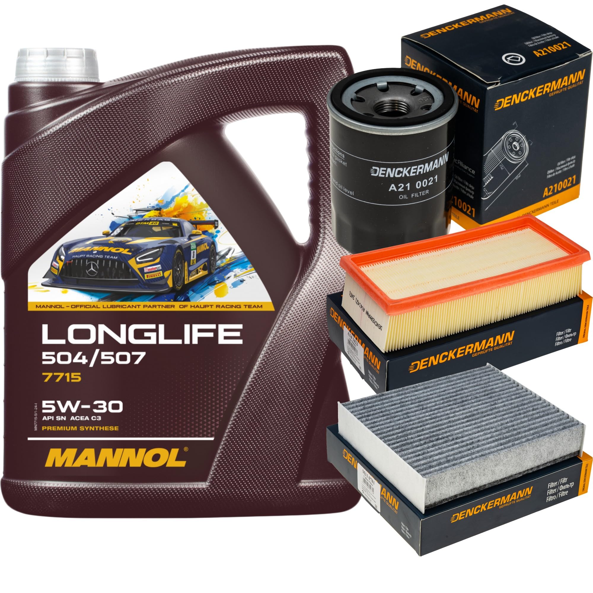 Pacchetto di ispezione pacchetto di manutenzione filtro con Longlife 504/507 5W-30 5L, filtro aria, filtro olio, filtro ai carboni attivi, filtro abitacolo