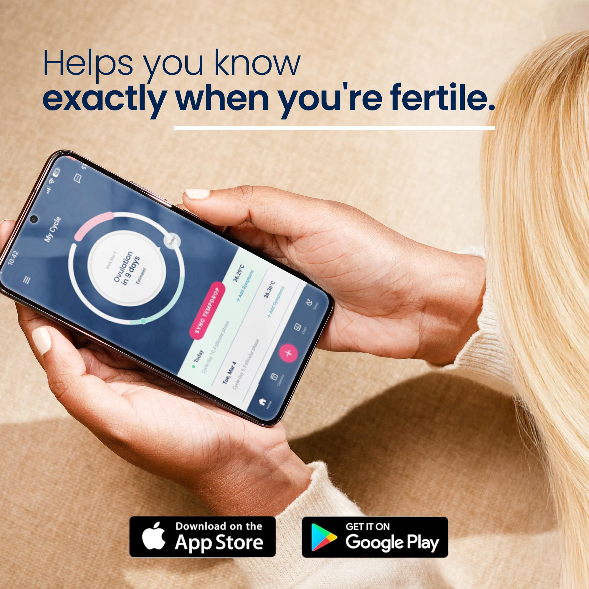 Tempdrop Wearable Ovulation Tracker – Basal Body Temperature Monitor to Help Get Pregnant – Sleep Sensor with App for Fertility, Hormone, Period & Cycle Tracking