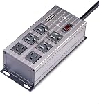StarTech.com Flat Plug 6-Outlet Heavy Duty Industrial Power Strip 125V/15A with Surge Protector, EMI/RFI Isolation, Mountable PDU, 8ft/2.4m Extension Power Cord, NEMA 5-15P/R, TAA | 125V/15A with Surge Protector, 2.4m/8ft Extension Power Cord, Mounta