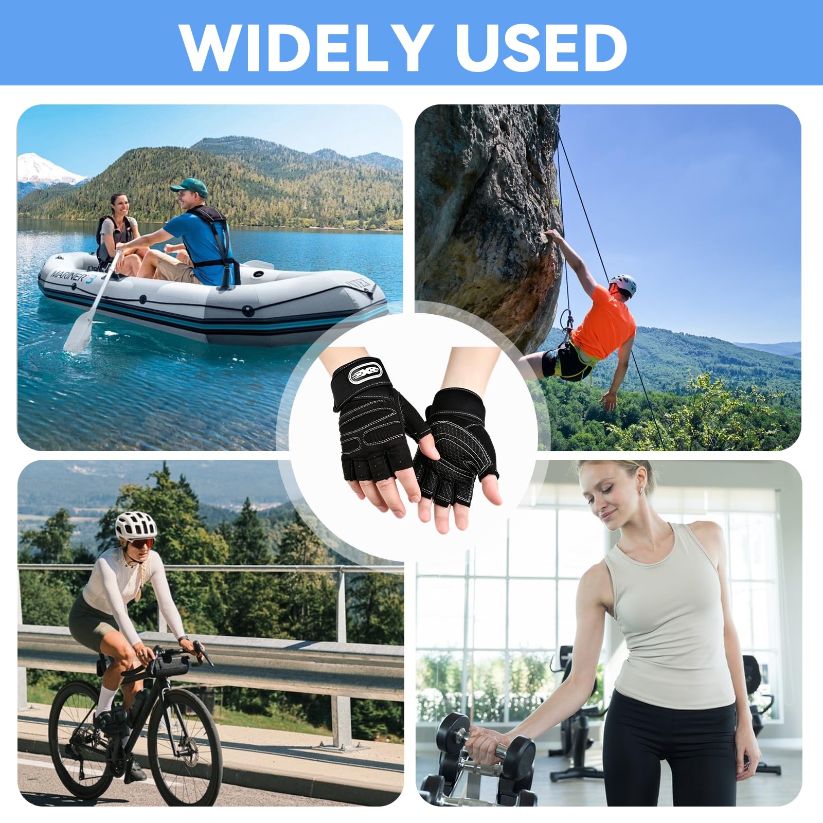 2 pary rękawic treningowych dla kobiet i mężczyzn, z paskiem na nadgarstek, oddychające, do fitnessu, gimnastyki, silikonowe, antypoślizgowe, do podnoszenia ciężarów, treningu, fitnessu