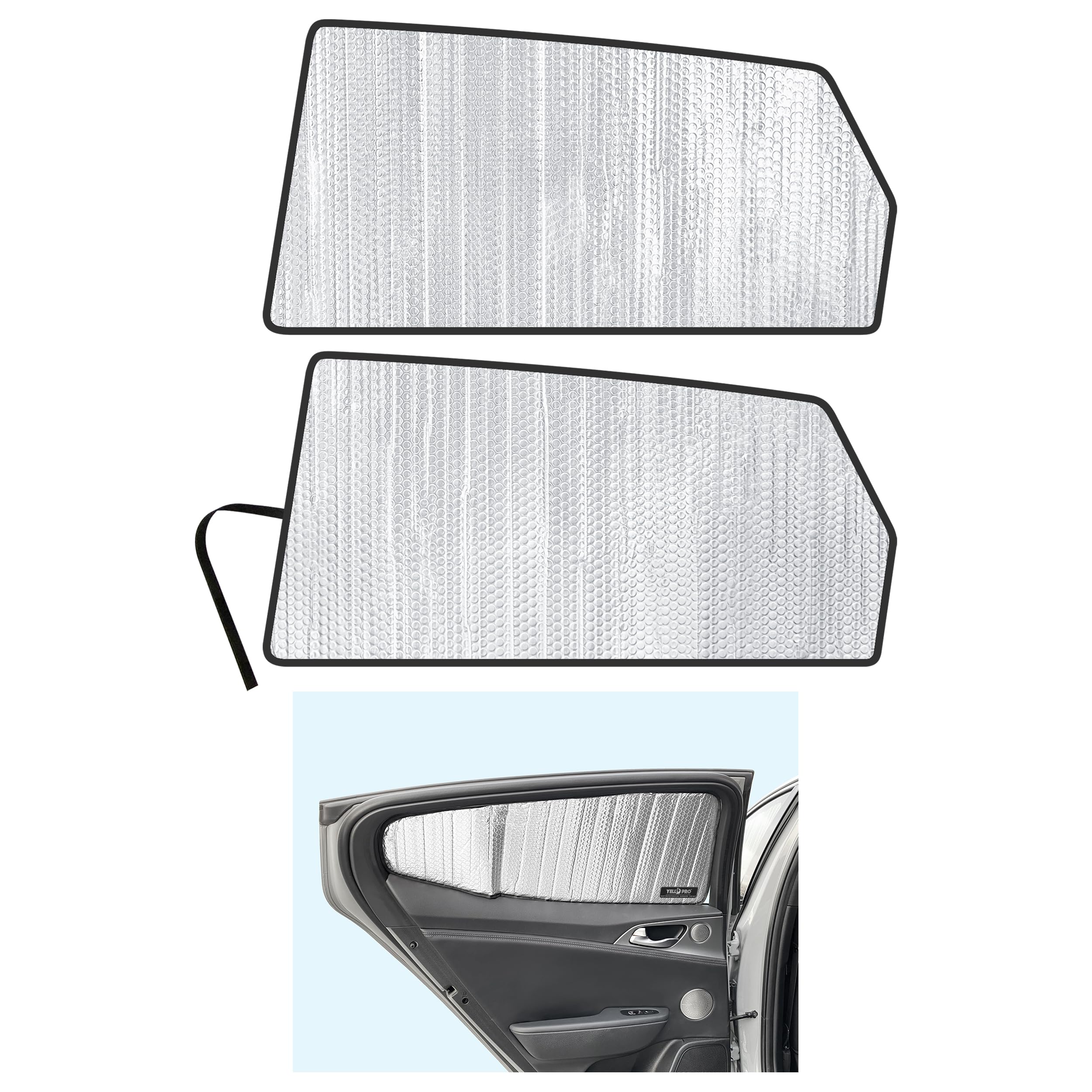Side Window Rear Seat Sunshade Custom Fit for 2018 2019 2020 2021 2022 2023 2023 Kia Stinger Sedan, GT, GT1, GT2, 2.0L, Premium, UV Reflector Sun Protection Accessories (Set of 2)
