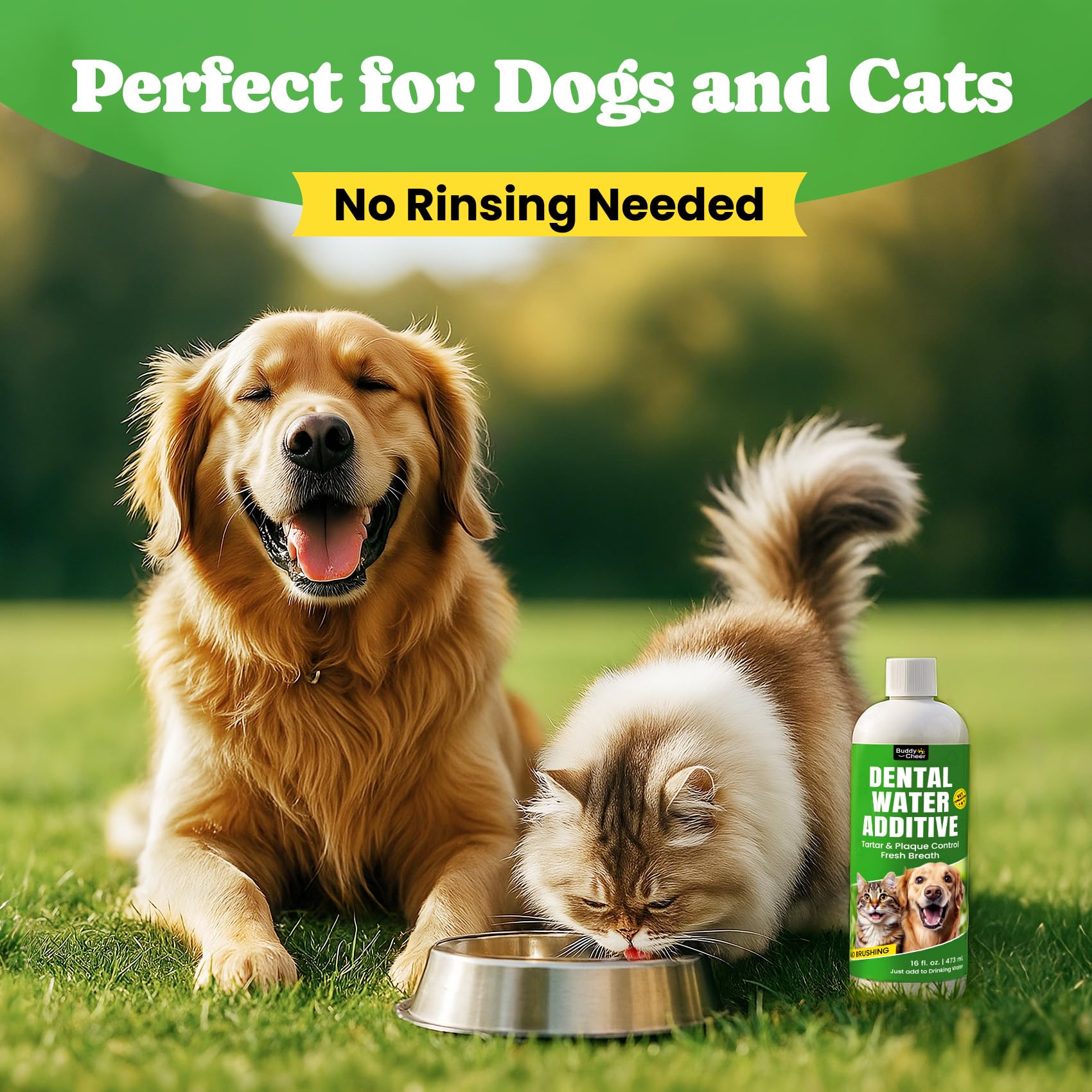 Dog Breath Freshener – Enzymatic Dog Dental Water Additive for Teeth Claning – Freshens Breath & Reduces Tartar – Easy Mouthwash Cleaner for Teeth & Gums – No Brushing Needed, Uncented, 16oz - image 5