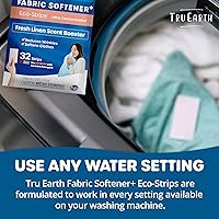 Vista 4 de Tru Earth Tiras suavizantes de tela para lavadora, alternativa al líquido suavizante de telas y cápsulas, potenciador de aroma de lino fresco, hasta