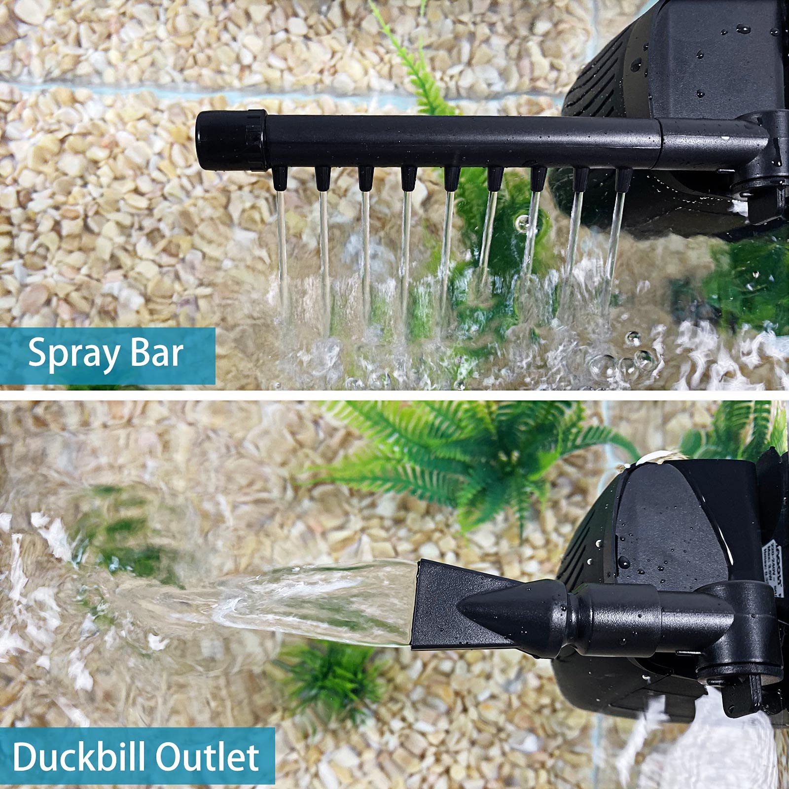 FEDOUR Adjustable Aquarium Internal Filter, Submersible Filter with Spray Bar, Water Pump for 1