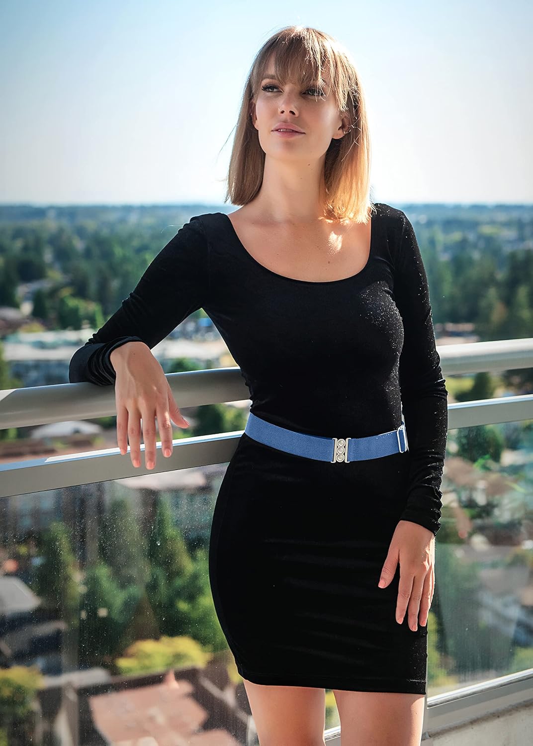 ONE-BELT No Show Invisible Elastic Belts for Women | 1.30" Width | Non Slip | Fits waist upto 50 Inch - Designed in USA. - Image 6