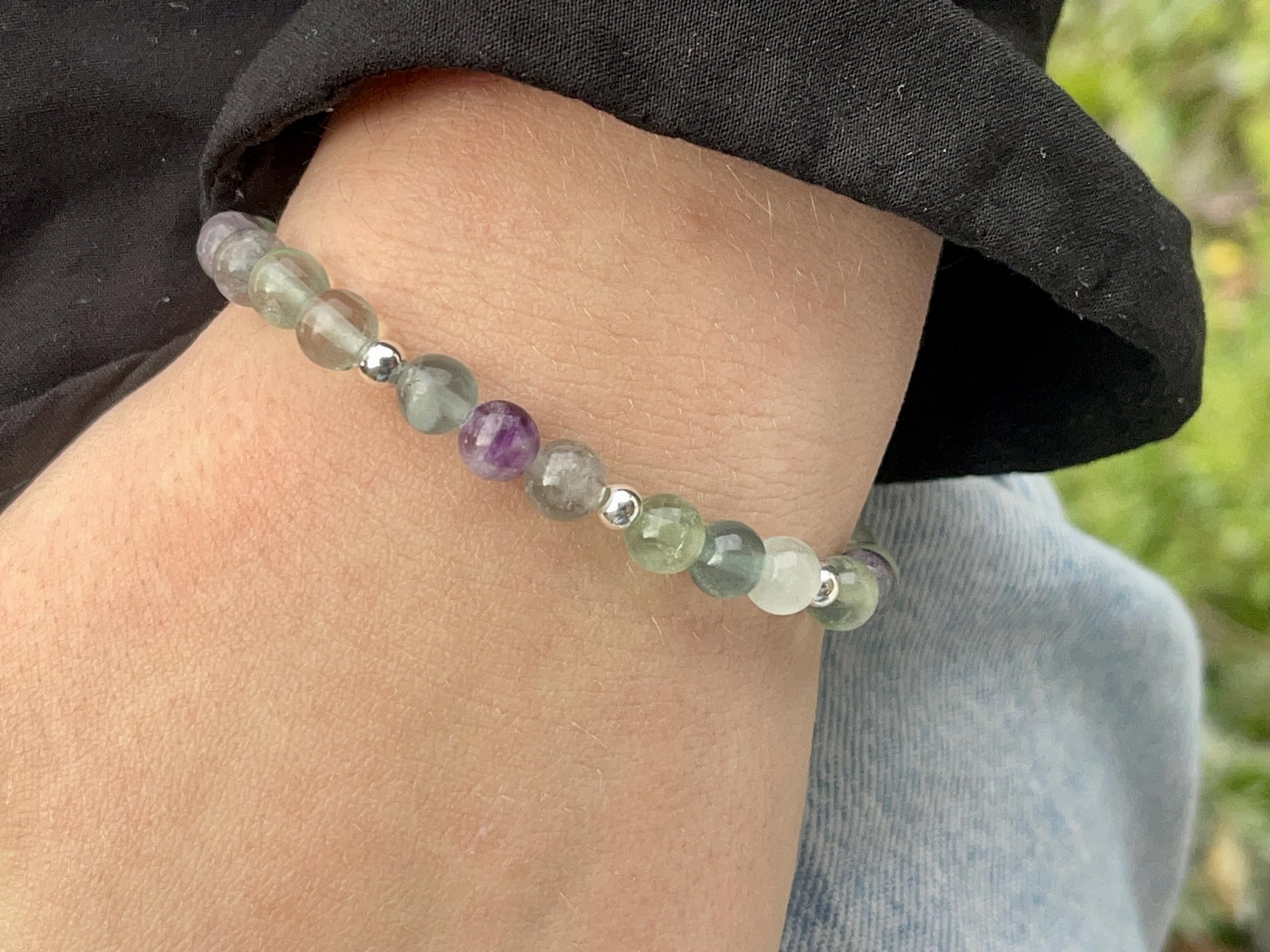 Edelsteinarmband aus Natursteinen & Edelstahlperlen 4 mm – Spirituelle Kraftsteine – Handgemachtes Geschenk für Freundin, Mama & Lieblingsmensch
