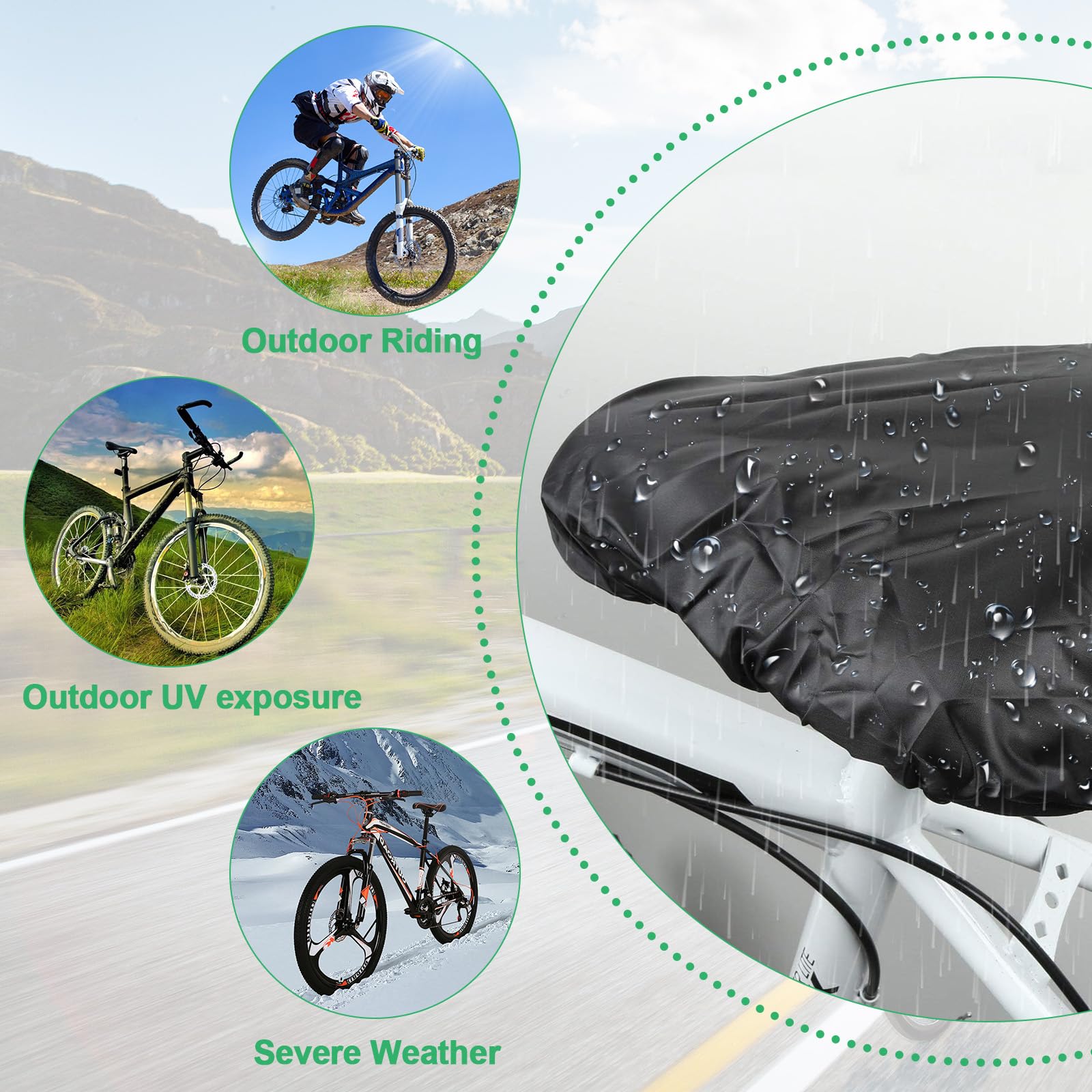 3 Stück Fahrradsattel-Regenschutz – Wasserdicht, PVC, Für Rennrad, Mountainbike, E-Bike
