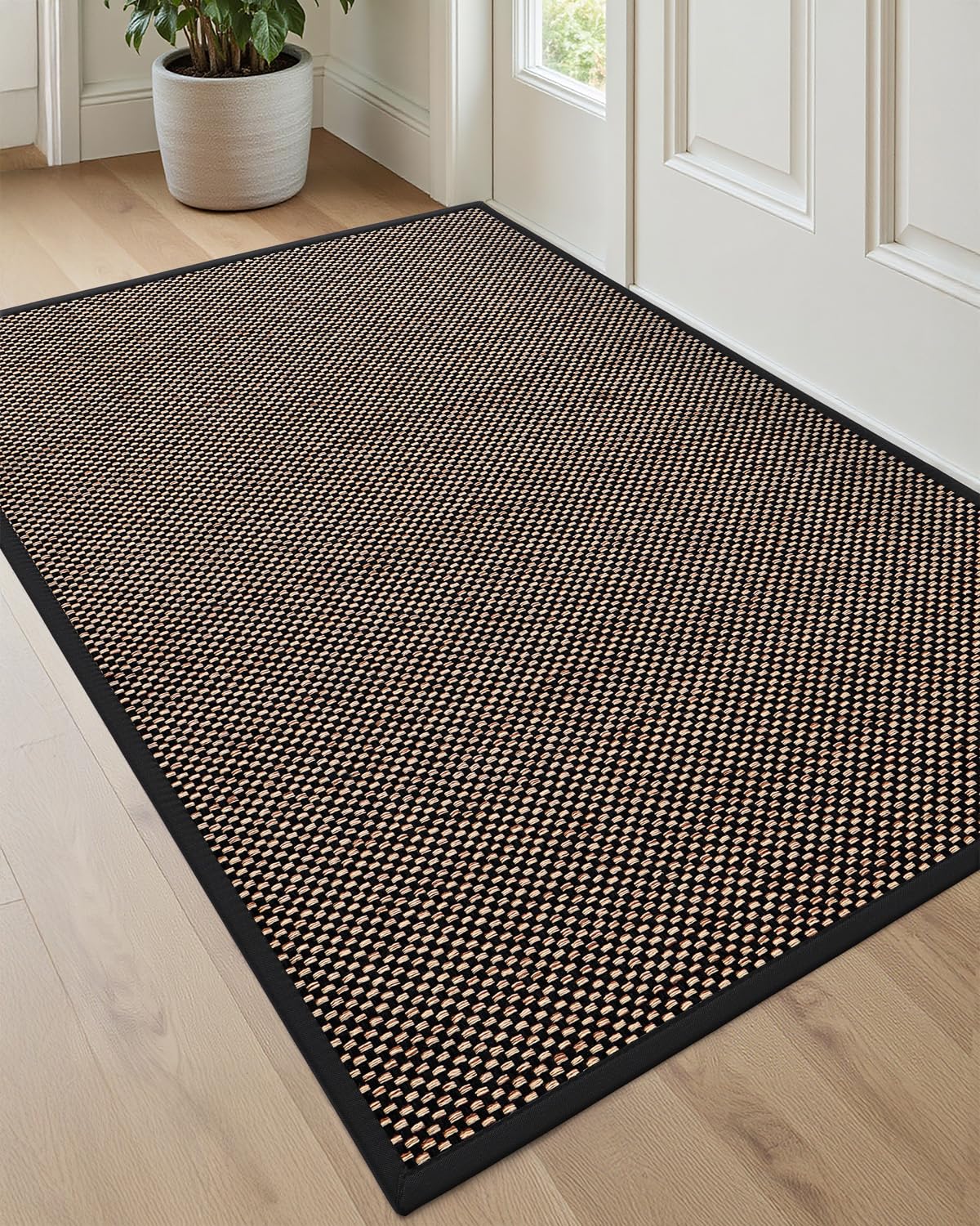 DEXI Entryway Door Mat 32x48, Non Slip Rubber Backing Inside Entry Mat, Low Profile Easy Clean Dirt Trapper Doormat for Inside Entrance Patio, Black — image 1