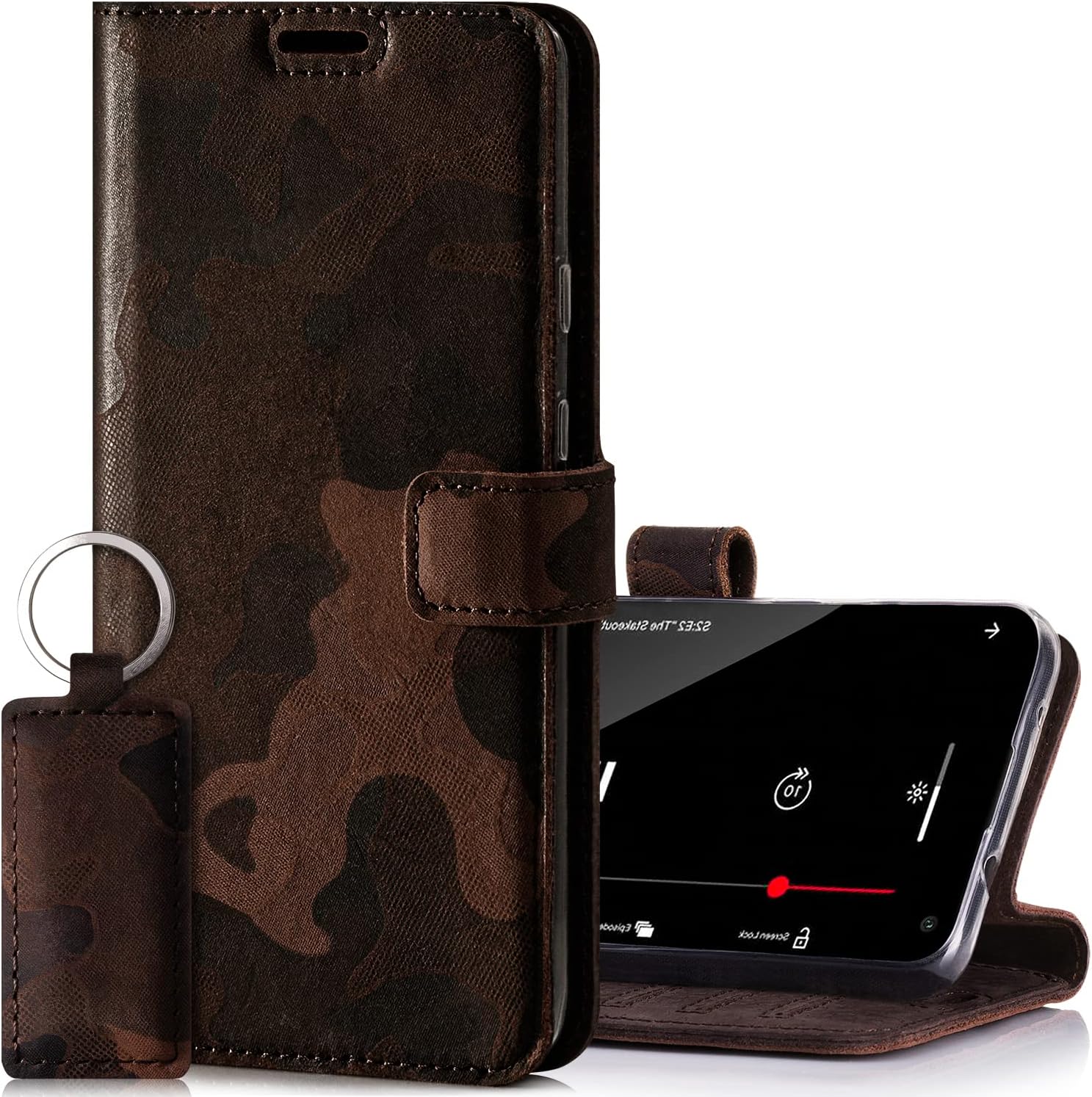 SURAZO Leather Wallet Case Compatible with Samsung Galaxy S21 Plus - RFID - 3 Card Slots & Cash Pocket - Secure Magnetic Closure Kickstand Function - TOP Grain Genuine Italian Leather Flip Folio Cover