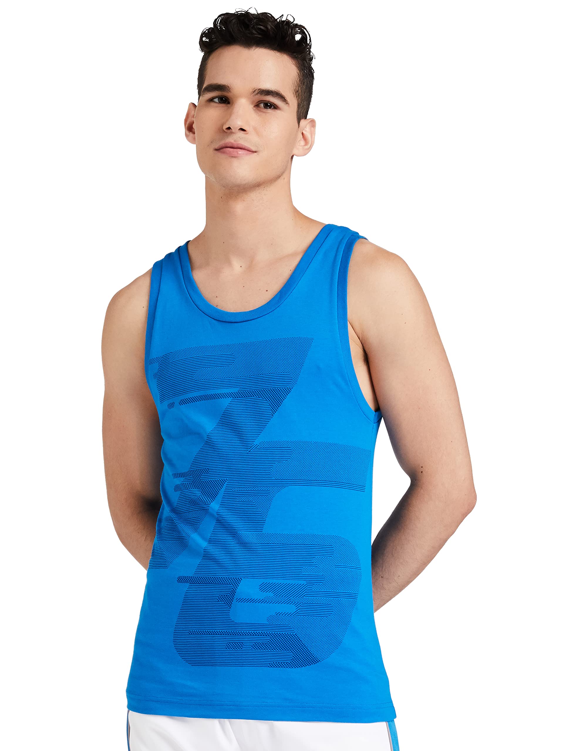 Jockey Men's Regular fit Tank Top (9928-01_Neon Blue XL)