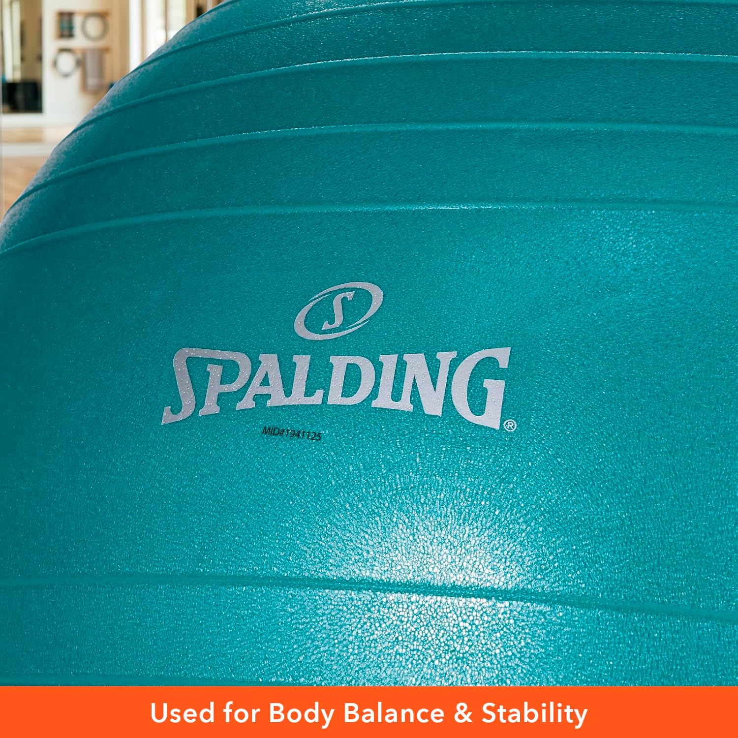 Spalding - Gym Ball with Pump, Burst Resistant Stability Ball for Core Training, Balance Exercises, Yoga & Home Fitness Workouts