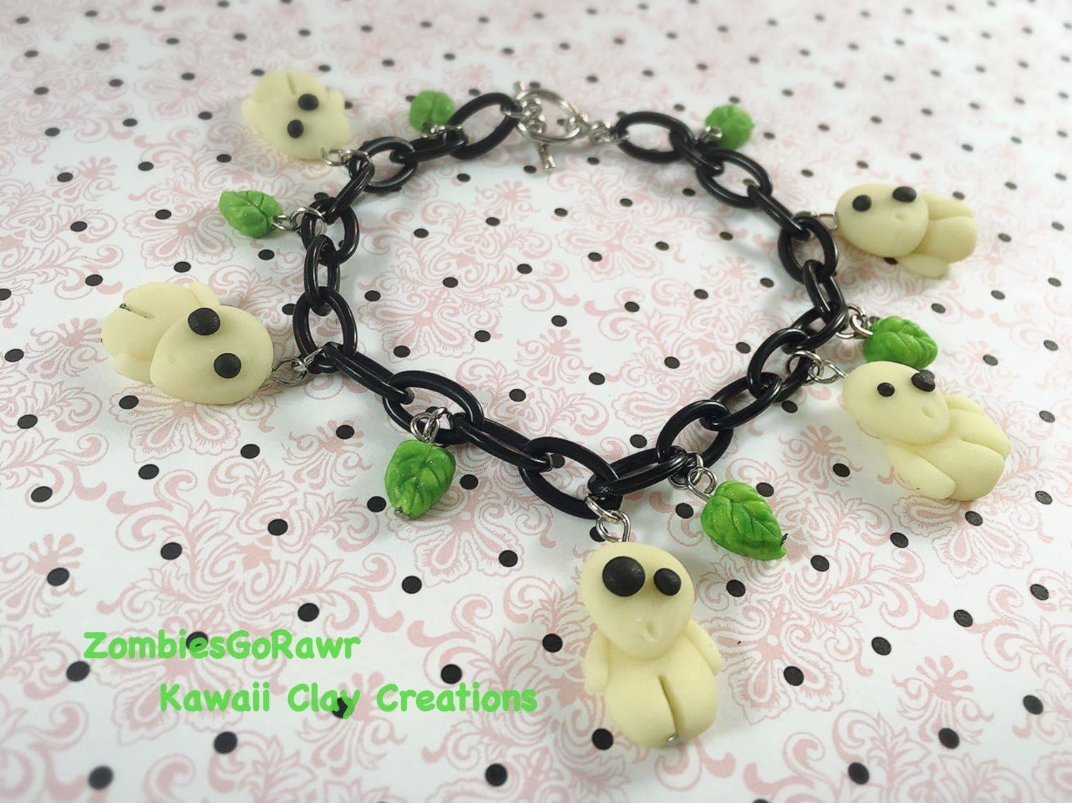 Kawaii Kodama Spirited Glow in the Dark Bracelet and Earring Set