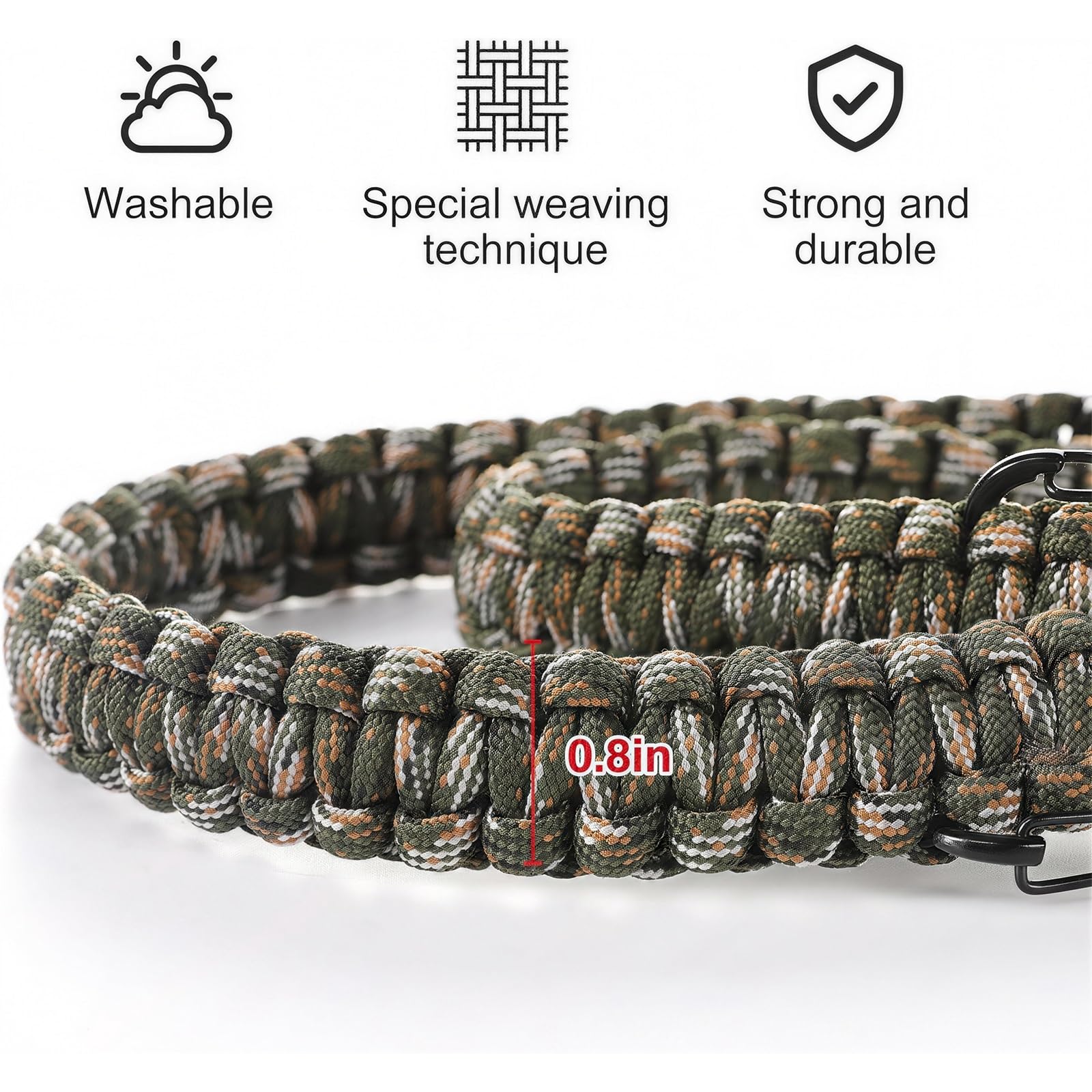 Confezione da 3 Cordini da Collo a 12 Anelli per Esterni, Cordino Intrecciato Ultra-Resistente per Fischietto, Cordino Multifunzionale Portatile in Paracord per Richiami