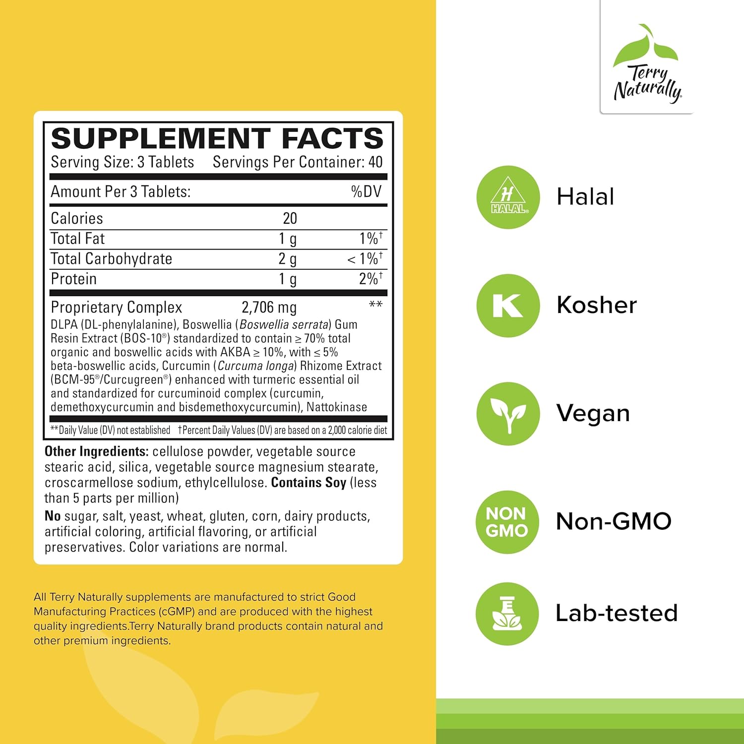 Terry Naturally Curamin Extra Strength - Curcumin & Boswellia for Healthy Circulation Support - Turmeric Supplement to Support Joints, Muscle Health & Endorphin Production - 120 Tablets (Pack of 2) - Image 2