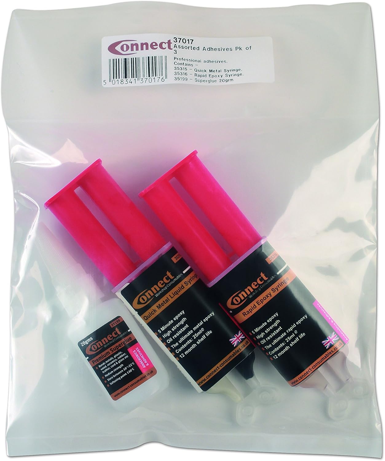 Connect 37017 Assorted Adhesives 3pc