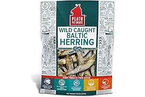 PLATO Pet Treats Baltic Herring Dog Treats: Air-Dried, Grain-Free, Natural Fish Goodness