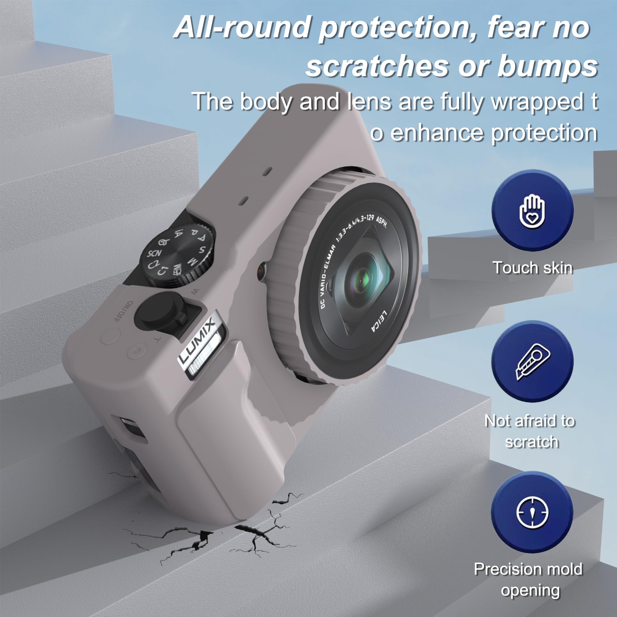 Tedubax Silicone Case For Panasonic LUMIX ZS99 With Removable Lens Cover And 2PCS - View #8