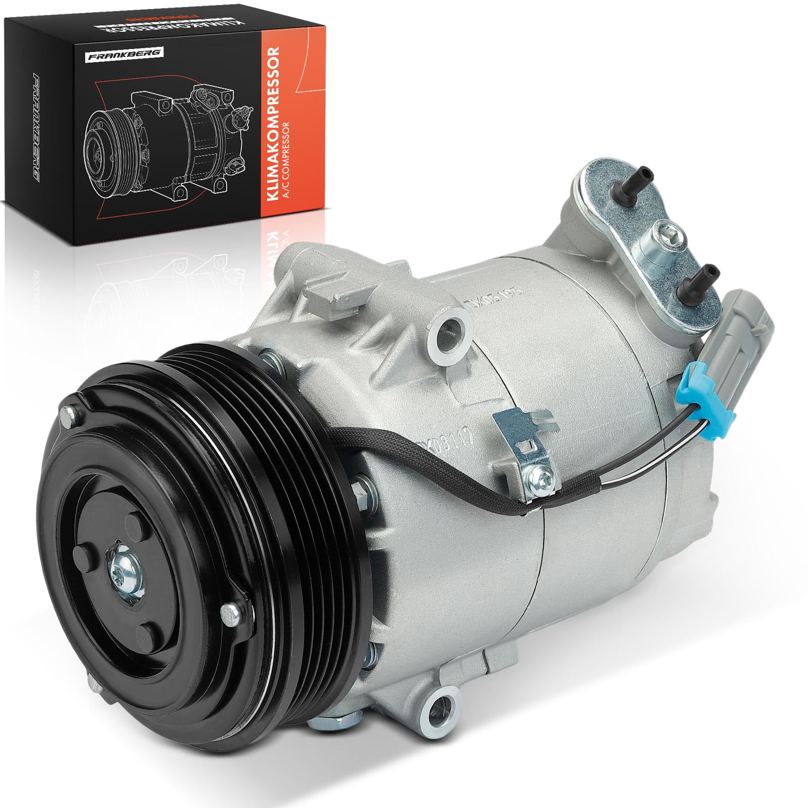 Frankberg Compresor de aire acondicionado con embrague Gasolina Compatible con Astra G Caravan T98 Astra G CC T98 Astra G Sedán T98 Corsa C X01 Replace# 89197incl. aceite premezclado