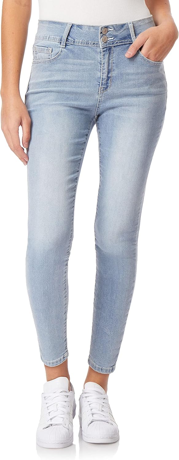 WallFlower Women’s Flirty Curvy Skinny High Rise Insta Stretch Juniors Jeans (Standard and Plus)