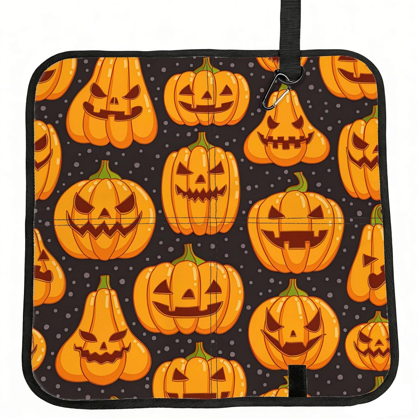 AYYQWE Halloween Pumpkin Patterns Print Foldable Seat Cushion Portable Chair Pad Office Commuting Picnic Camping Outdoor