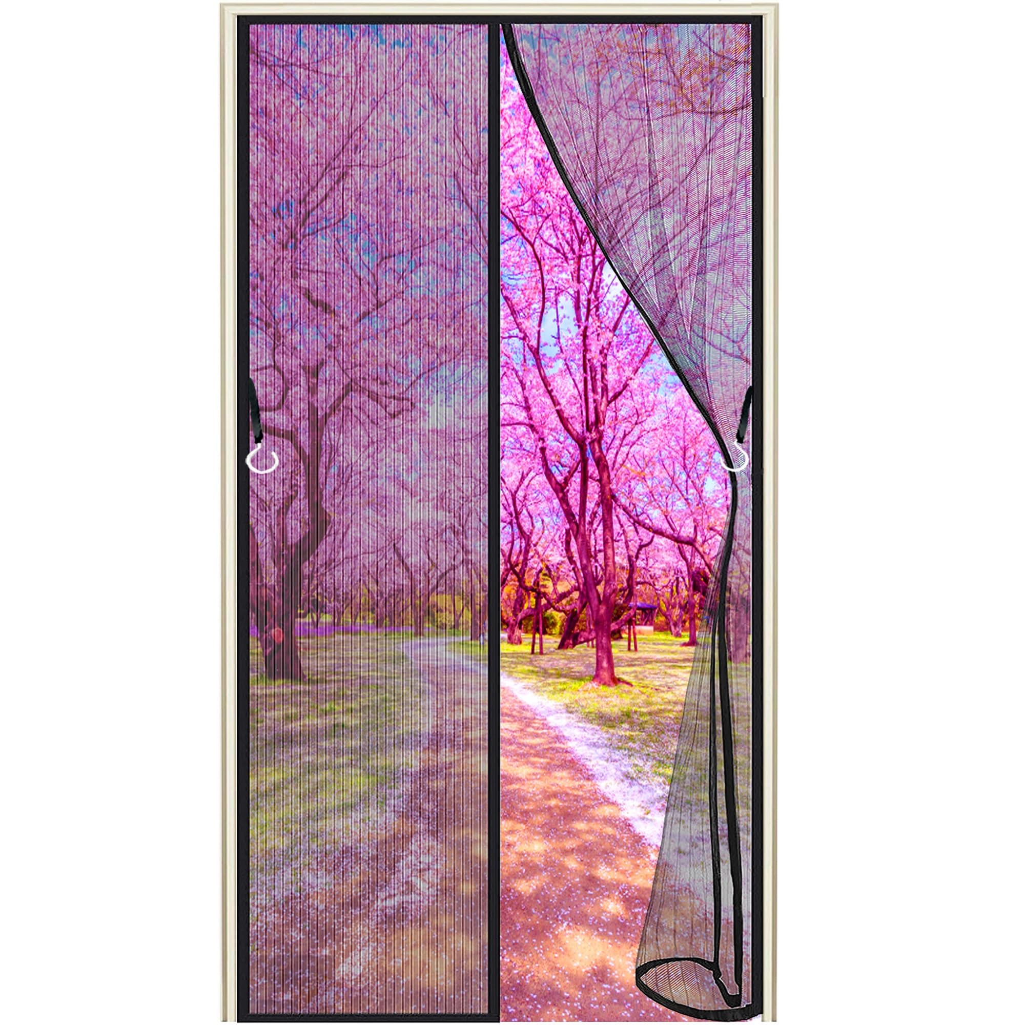 Moustiquaire Baie Vitree Coulissante Auto-Adhésive Toile Noire 100x260cm pour Renouvellement d'Air