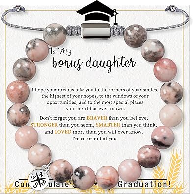Stocking Stuffers for Teens, Christmas Gifts for Mom from Daughter Beaded Bracelets for Women Teen Girl Gifts Adjustable Charm Link Bead Birthday Graduation Gift for Her Girlfriend Sister
