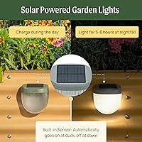Vista 3 de Vego garden Luces solares de jardín onduladas con sensores automáticos. Se magnetizan de forma segura a las camas elevadas, luz LED impermeable IPX4