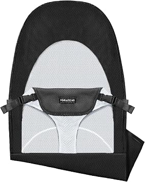 iGRATENS Fabric Seat for Bouncer - Cover for Baby Bouncer Balance Soft & Bliss, Ventilated Mesh, Skin -Friendly, Machine Washable, Black