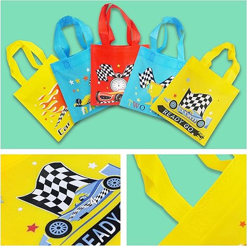 Miniatura 7 de BANBALLON 20 bolsas de regalo de fiesta de coches de carreras, no tejidas, bolsas de regalo para niños, fiestas de cumpleaños, fiestas temáticas,