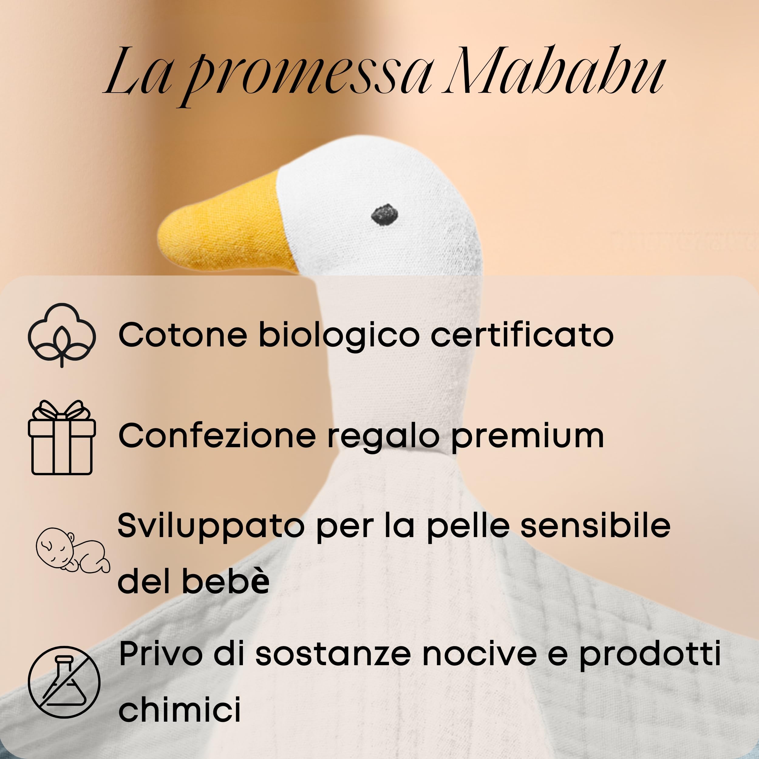 doudou e peluche neonato in mussola biologica GOTS Extra morbido e traspirante Regalo perfetto per bambini e neonati Qualità premium, fatto a mano, certificato sicuro