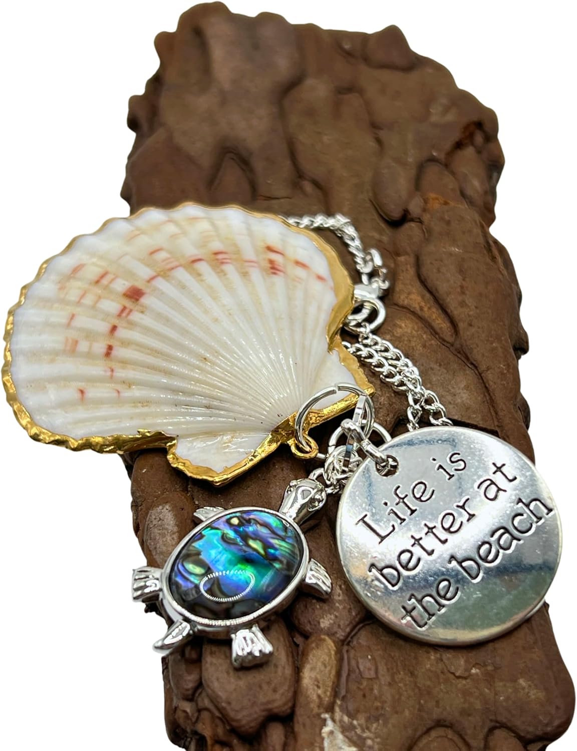 Sea Turtle Rear View Mirror Charm - Beach Car Accessories - Sea Shell Car Charm - Mother's Day Gift for Beach Lover - Image 3