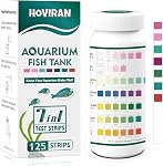 7 Way Aquarium Test Strips, 125ct Fish Tank Test for Freshwater Saltwater | Accurate Water Testing Kit Aquarium Pond for Chlorine, Total Hardness, Carbonate, Alkalinity, Nitrate, Nitrite and pH