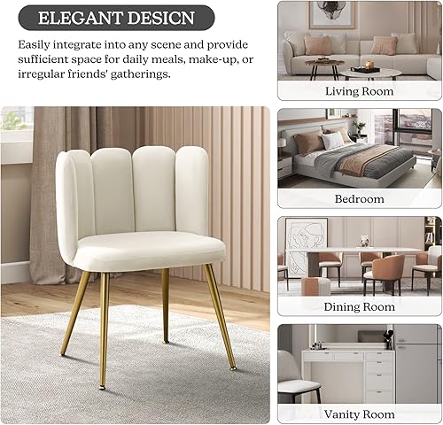 Miniatura 6 de HULALA HOME Sillas decorativas de terciopelo modernas, sillas de tocador para sala de maquillaje, cómodas sillas de comedor tapizadas para sala de